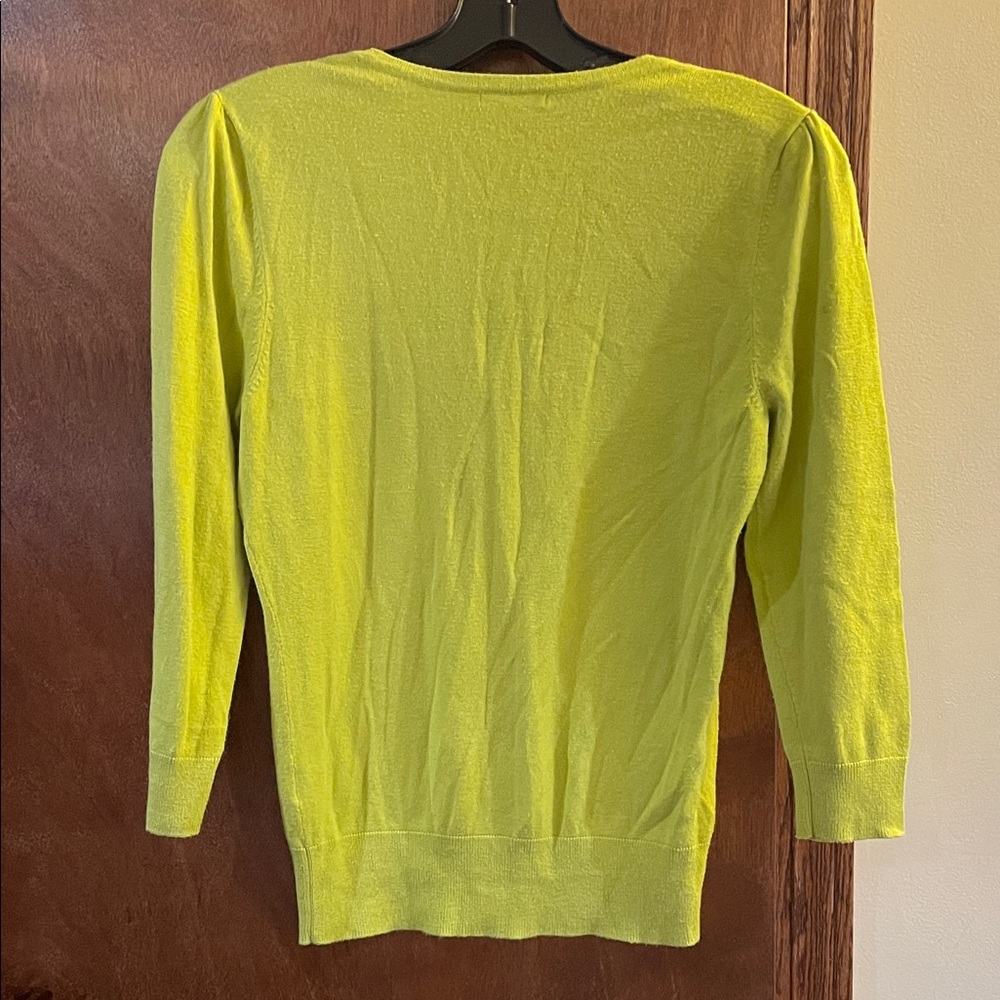 Halogen Lime Green Lightweight Button-Front Cardigan - Picture 2 of 9